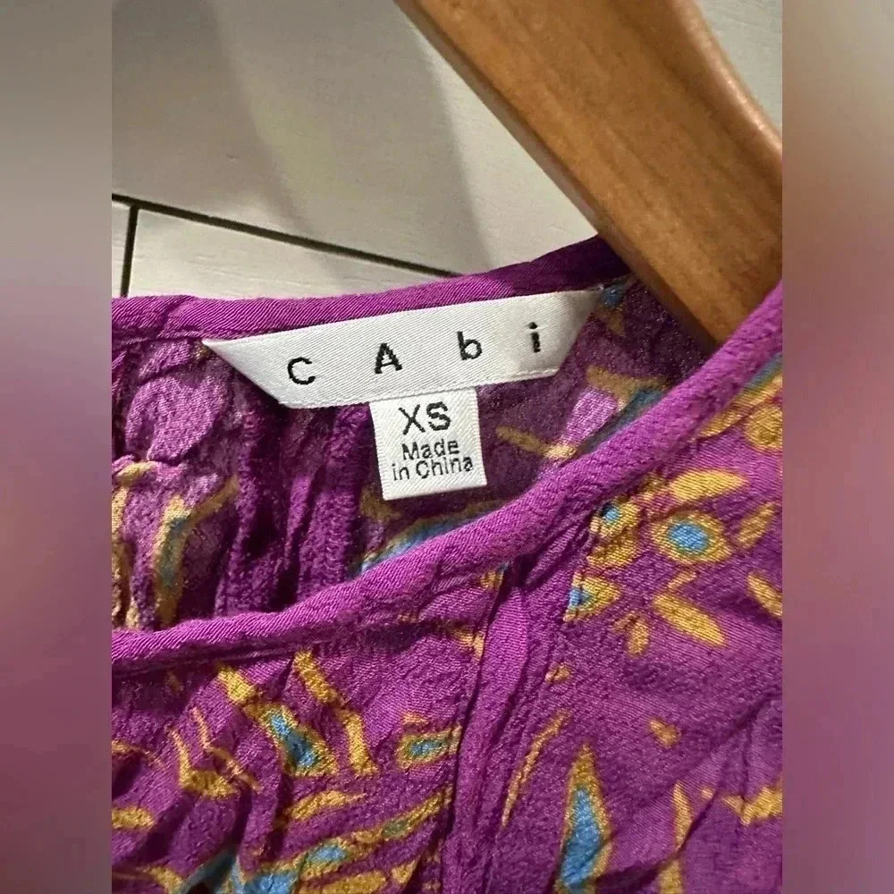 Cabi Purple and Blue Floral Tank- size XS - Picture 2 of 4